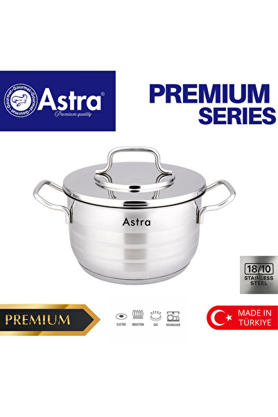 Astra 22cm Premium Stainless Steel Casserole Pot | 18/10 Cr-Ni Cooking Pot | ...