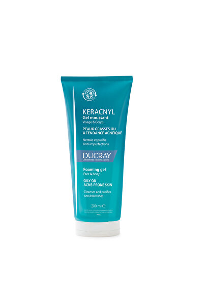 Ducray Gel spumă de curățare Keracnyl pentru ten predispus la acnee, 200 ml
