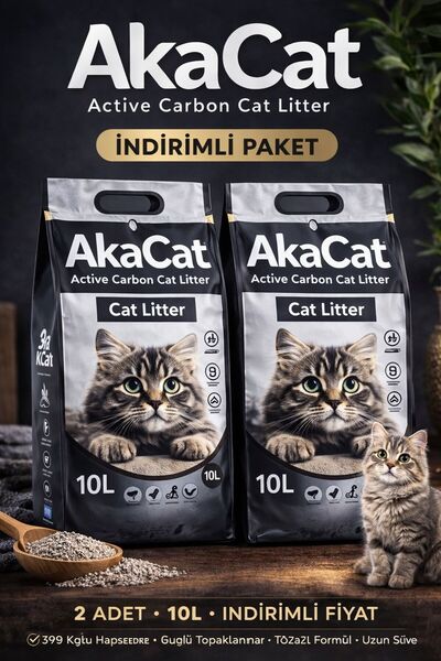 AKACAT Premium Aktif Karbonlu Süper Topaklanan Premium 2x10 Lt