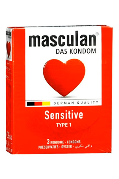 Masculan مجموعة واقيات ذكرية حساسة نوع 1 من 3 قطع