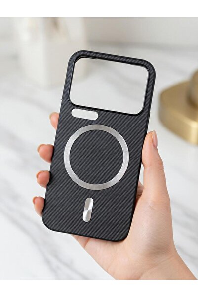 TECNOTREND Mi 17 Pro Uyumlu Telefon Kılıfı Karbon Fiber Dokulu Elektro Kaplam...