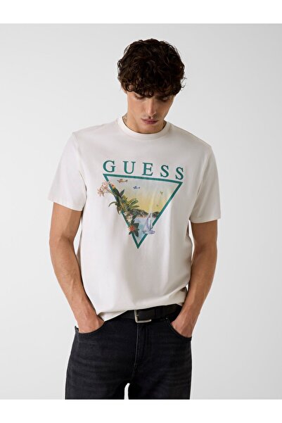 Guess تي شيرت بشعار مثلث