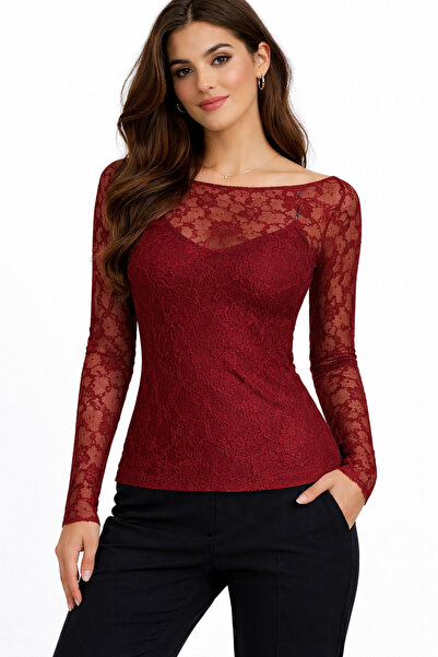 laviyonsa mulat elastic dantelă bluză și bustieră (FĂRĂ CĂPTUȘEALĂ)