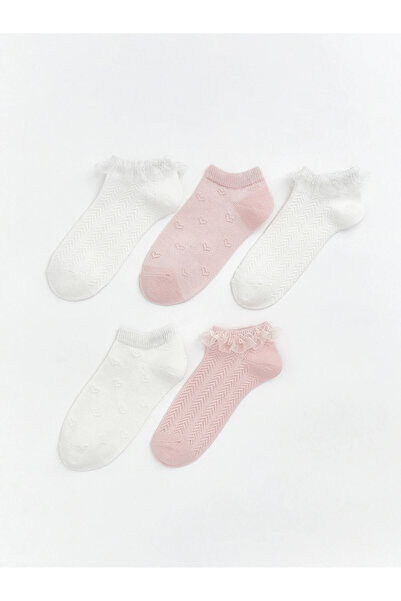 LC Waikiki LCW Kids Ecru Δαντέλα Λεπτομερείς κάλτσες-μποτάκια για κορίτσια, σ...