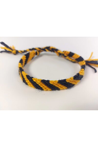 Semler | Örgü Elişi Taraftar Arkadaşlık Bileklik, Sarı Lacivert, 8 Sıralı El ...