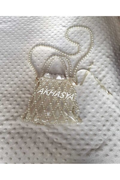 AKHASYA İnci̇ Bo Beaded Zun Handbag with Strap