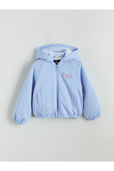 LC Waikiki معطف LCW Kids Blue Stitch مطبوع للفتيات مبطن