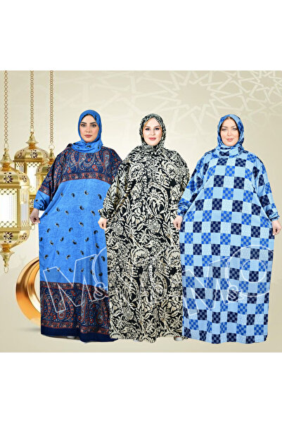 M&O 2 3-piece prayer and reception abaya set, high-quality Cotton , wide and ...