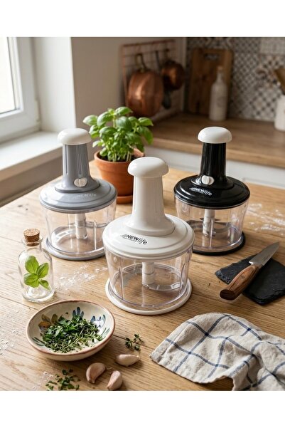 NewLifeStyle Büyük Paslanmaz Çelik Bıçaklı Üstten Basmalı El Rondosu Blender ...