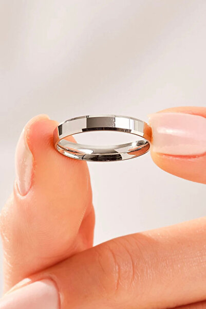 Vua Jewellery 925 Ayar Gümüş Kesme Klasik Alyans Yanı Kesik Söz Nişan Evlilik...