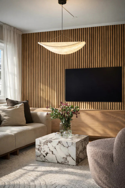 DEKORYAP Teak Akustik Mdf Çıtalı Duvar Paneli 60CM x 275CM