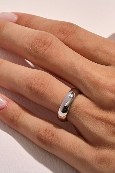 Vua Jewellery 925 Ayar Gümüş Klasik Bombeli Alyans 5 Mm Söz Nişan Evlilik yüzüğü