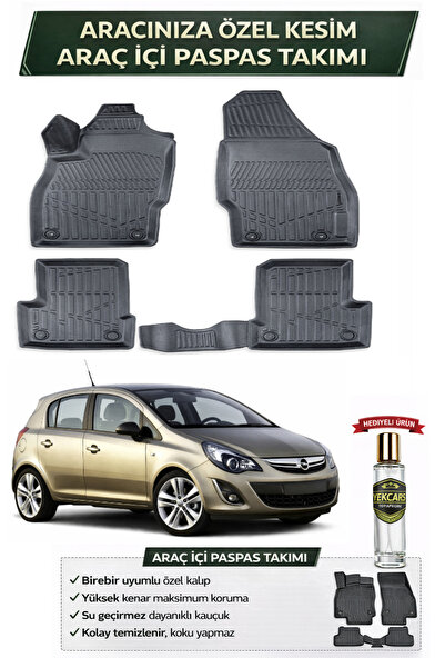 YEKCARS OPEL CORSA D 2013 MODEL ARACINIZA ÖZEL ÜRETİM ESNEK KAUÇUK PASPAS TAK...