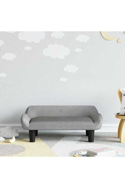 Concept Canapea pentru copii, gri deschis, 70x40x24 cm, catifea