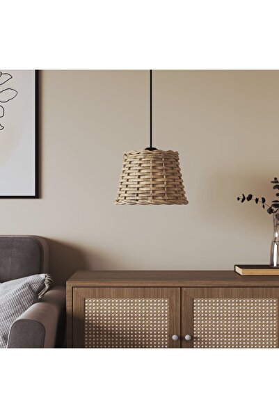 Concept Abajur lustră, maro, Ø20x15 cm, răchită