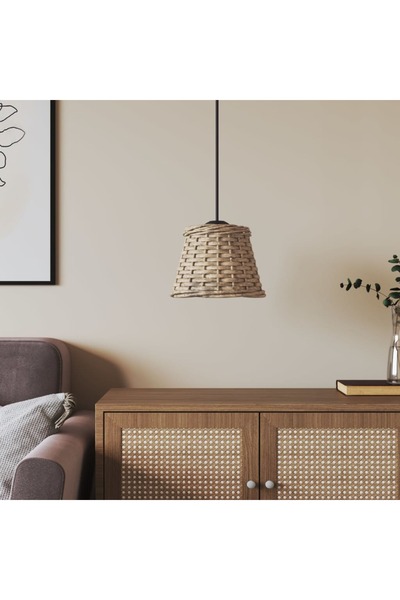 Concept Abajur lustră maro Ø15x12 cm răchită