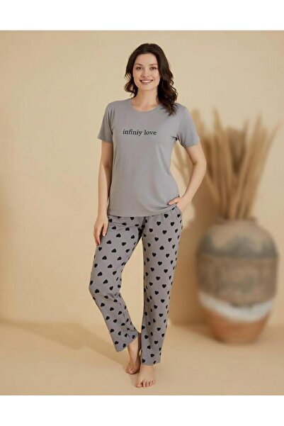 BOYRAZ εφαρμοστό Γυναικείο Σετ Πιτζάμες Milan με λαιμόκοψη και κοντό μανίκι 1...