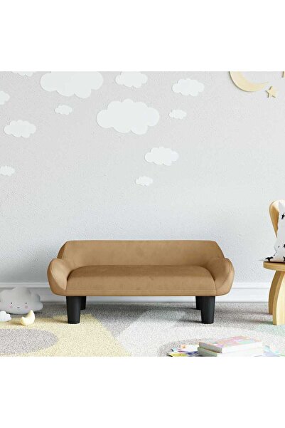 Concept Canapea pentru copii, maro, 70x40x24 cm, catifea