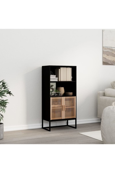 Concept Ψηλό ντουλάπι, μαύρο, 60x35x125 cm, επεξεργασμένο ξύλο