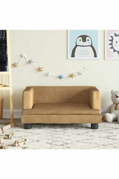 Concept Canapea pentru copii, maro, 60x40x30 cm, catifea