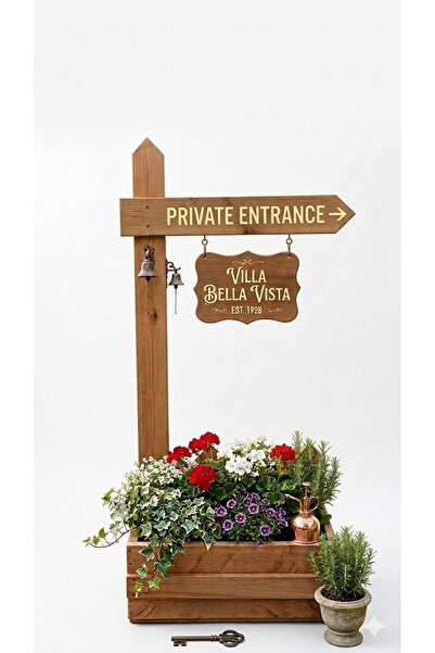 w & s Woodysharky Ahşap Ev Villa Kafe Girişi Kapı Süsü