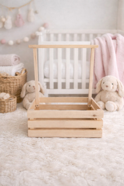 Betüş Home Ahşap Kasa Ahşap Bebek Sepeti Bebek kırk Sepeti