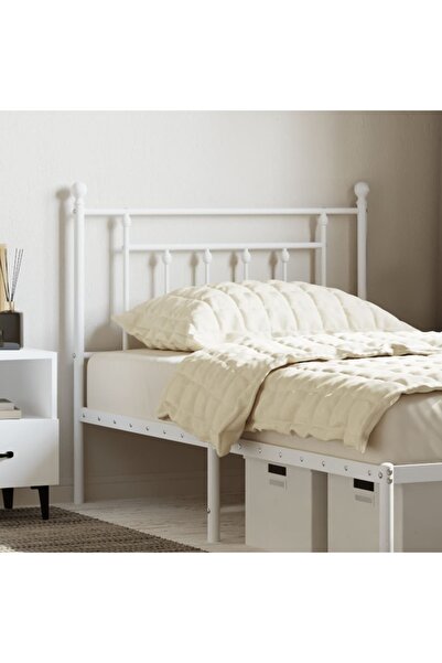 Concept Tăblie de pat metalică, alb, 90 cm