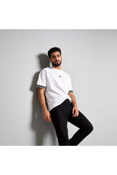 OrientC Men's 260G Heavyweight Cotton T-Shirt Double Yarn Crew Neck Casual St...