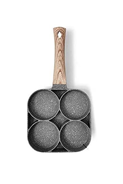 Generic مقلاة غير لاصقة بأربعة ثقوب لصنع العجة والفطائر والبيض والبرغر، بمقبض...