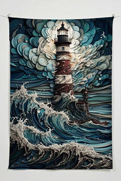Charmbi Tapiserie de perete Lighthouse Lonely – Tapiserie de perete de dimens...