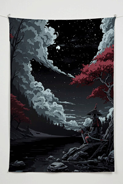 Charmbi Covor de perete Ultimul Samurai – Tapiserie de perete de dimensiuni m...