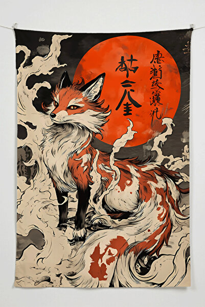 Charmbi Tapiserie de perete Fox Spirit – Tapiserie de perete de dimensiuni ma...