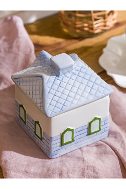 LC Waikiki LCW HOME Karışık Ev Görünümlü Seramik Saklama Kabı 11 Cm