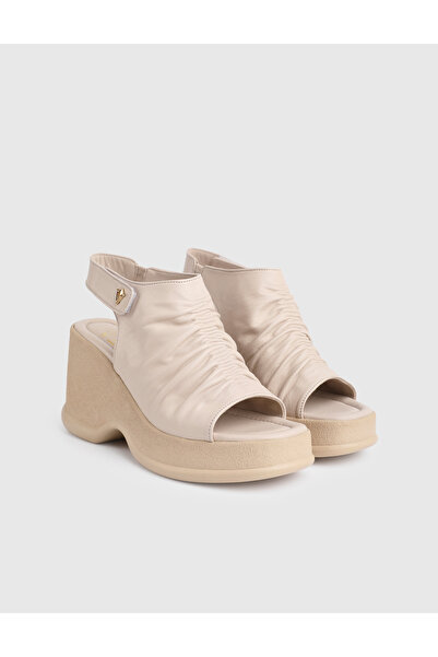 İLVİ Drina piele naturală Tocuri înalte de damă bej sandale
