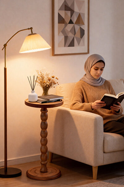 lifeeasy طاولة جانبية خشبية مستديرة، طاولة زينة صغيرة، حامل نباتات لغرفة المع...