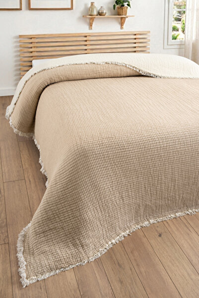 Sevim pentru o persoană Muslină cuvertură de pat - 5 straturi, căptușită, bum...