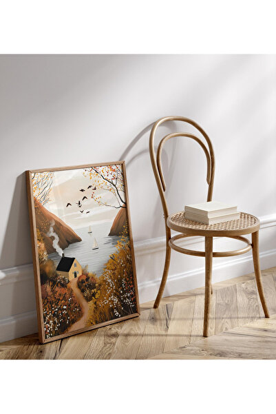 Tuba Decor Tablou cu ramă din lemn dintr-o singură bucată, cu tematică de toa...