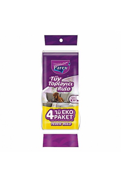 Parex Set of 5 x 4 Premium Lint Roller Refills, 30 Sheets/Roll