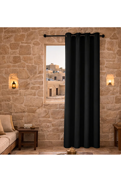 L&Wen Solid Blackout Curtains, 1 Panel Drapes Grommet Room Window Curtains (B...
