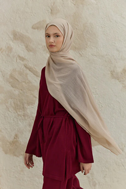 Lale Butik Qef Scarf Soft Line Cotton Shawl 001 Stone