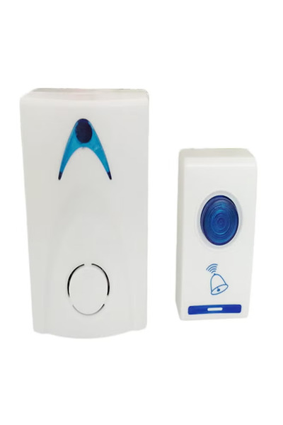 BSMBIOO LED Wireless Chime Door Bell With Remote Control White/Blue
