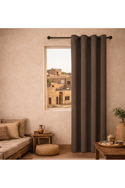 L&Wen Solid Blackout Curtains, 1 Panel Drapes Grommet Room Window Curtains (B...
