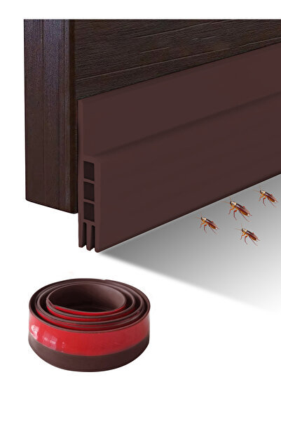 L&Wen Door Draft Stopper, Self-Adhesive Soundproof Insulator Door Seal 1m Brown