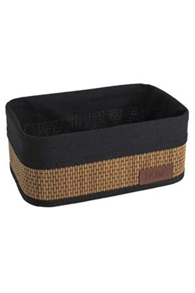 OEM Bamboo Storage Basket with Black Fabric