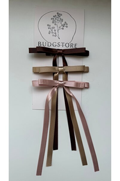 3-pack SATIN BROWN TONES BOWKNOT BUCKLE VİNTAGE STYLE
