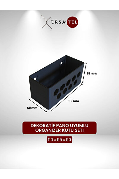 ERSA DEMİR ÇELİK Dekoratif Pano Uyumlu Organizer Kutu Seti – Pegboard - Çok A...