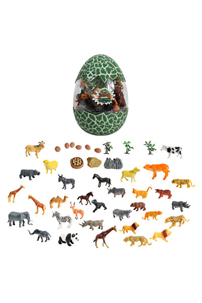 SKOODLE مجموعة ألعاب بيض الحيوانات البرية الغامضة الضخمة، أكثر من 40 قطعة من ...