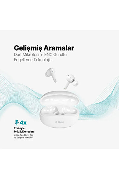 Ttec AirBeat Switch ENC Gerçek Kablosuz TWS Bluetooth Kulaklık 2KM152B