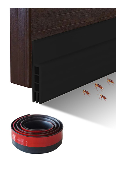 L&Wen Door Draft Stopper, Self-Adhesive Soundproof Insulator Door Seal 1m Black