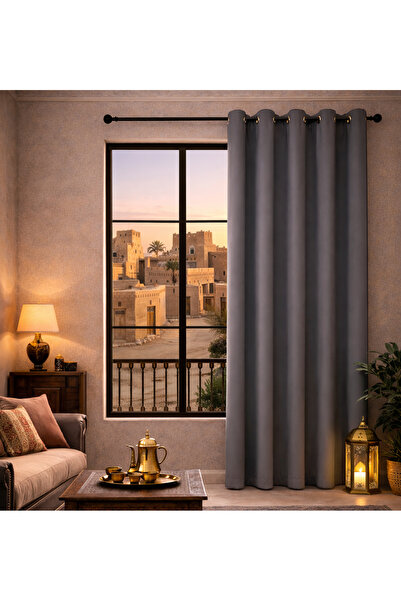 L&Wen Solid Blackout Curtains, 1 Panel Drapes Grommet Room Window Curtains (G...